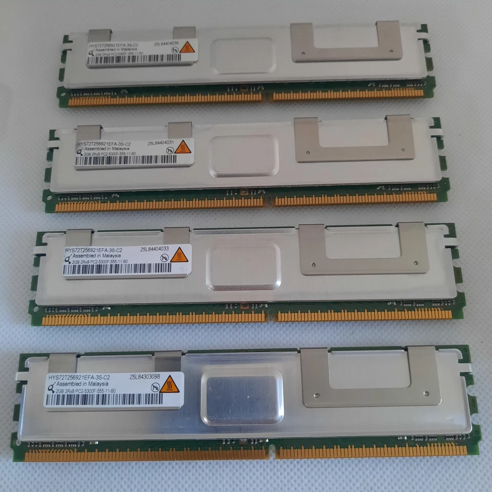 8GB TOTAL, 2gb X 4, HYNIX HYS72T256021EFA-3S-C2, 2RX4 PC2-5300F-555-11-B0, DDR2 - Image 1 of 2