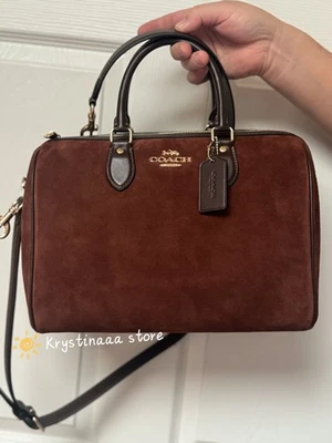 NWT Coach Rowan Suede Large Satchel Bag CCC79 Fall 2025 in Vintage Brown - Image 1 of 4