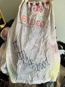 HAND CRAFTED DESTROYED SELF PAINT&LACE UP DESIGN~I’M ON A BOAT~SUMMER HIPPIE TOP - Picture 1 of 10