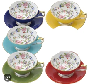 Aynsley Pembroke Fine Bone China Cup & Saucer Set of 5 – Unused - Picture 1 of 7