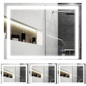 HOMCOM Dimmable LED Bathroom Mirror Infinite Color Temp BackFront Lit - Picture 1 of 45