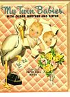 VINTAGE UNCUT 1940 MY TWIN BABIES PAPER DOLLS~#1 REPRODUCTION~VERY RARE~SCARCE!