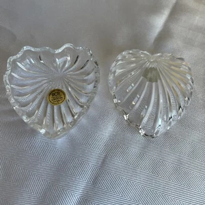Vintage Cuore RCR Royal Crystal Rock Italy Bicchiere Trinket Gioielli San Valentino Box  - Foto 1 di 2