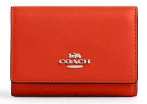 🧡Coach Micro Snap Geldbörse - CR799 Deep Orange raffiniertes Kalbsleder - Neu mit Etikett - Bild 1 von 5