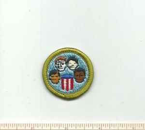 EF SCOUT BSA AMERICAN CULTURE MERIT BADGE TYPE H PLASTIC BACK INSIGNIA PATCH MB - Picture 1 of 1