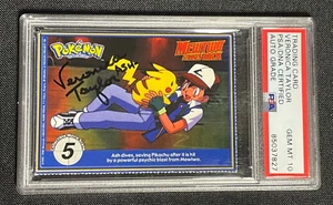 Ash & Pikachu Pokemon Mewtwo Strikes Back Veronica Taylor PSA/DNA Auto Grade 10 - Picture 1 of 2
