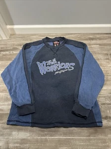 Vtg The Warriors Johnny Blaze Long Sleeve Sweatshirt Sz L Blue Embroidered Movie - Picture 1 of 9