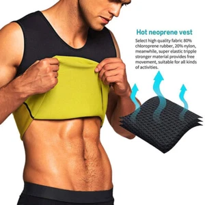 Men Body Shaper Weight Loss Fat Burning Vest Slimming Shirt Waist Trainer Corset - Picture 1 of 12