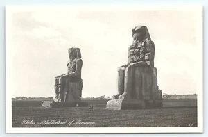 Postal RPPC Tebas los Colisos de Memnón Egipto c1939 - Imagen 1 de 2
