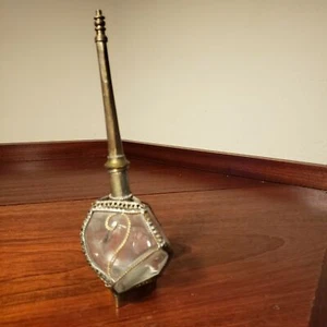 Large antique glass and metal islamic perfume bottle - Picture 1 of 10