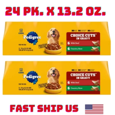 SET 2Pedigree Choice Cuts in Gravy With Beef Multipack Adult Canned Wet Dog Food - Image 1 of 4
