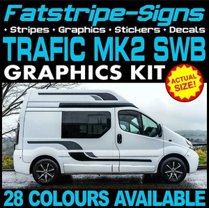 para adaptarse a RENAULT TRAFIC MK2 SWB AUTOCARAVANA PEGATINAS GRÁFICAS RAYAS CÁMPER FURGONETA DE DÍA - Imagen 1 de 8