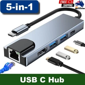 Bajeal USB-C to 5-in-1 Multi Port Hub with PD - 4K HDMI, RJ45, USB 3.0, PD 100W - Picture 1 of 14