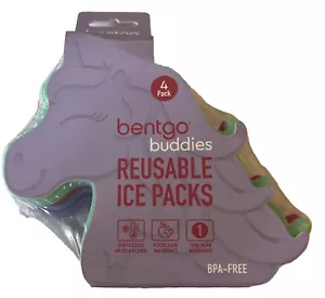 Bentgo Buddies Reusable Ice Packs Slim Unicorn Ice Packs for Lunch Boxes 4 Pack - Picture 1 of 3