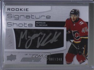2018-19 Upper Deck Engrained Signature Shots /249 Morgan Klimchuk Rookie Auto RC