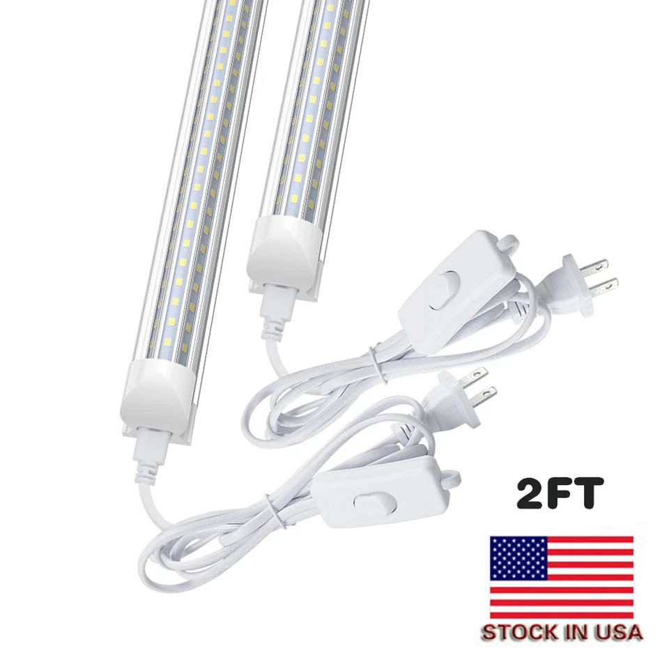 2FT LED Tube Lights T8 Garage Shop Cabinet Light Fixtures 24'' 18W-28W 2~10Pack - Image 1 of 4