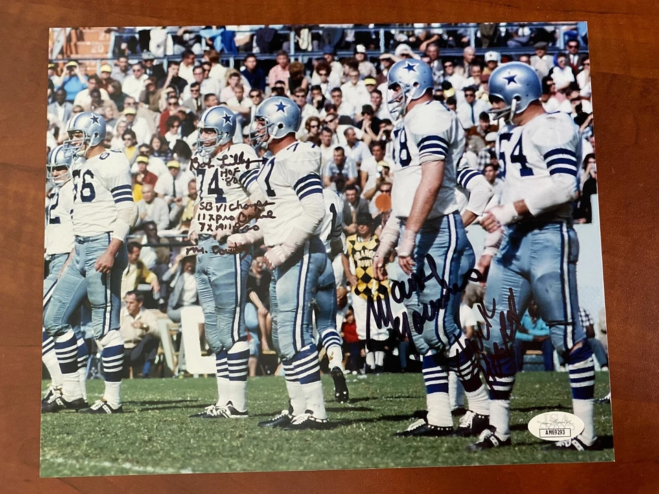 Bob Lilly, Chuck Howley & Maury Youmans signed DALLAS COWBOYS 8 X 10 Photo   JSA - Image 1 of 1