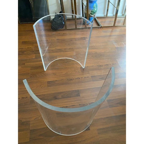 Vintage set of 2 Lucite Dining table Pedestals Cover