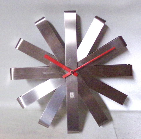 Stainless Steel Umbra Mid Century Modern Asterisk Wall Clock Cover