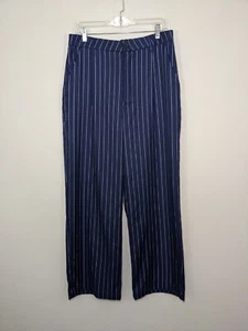 NWT H&M Divided Striped Pattern Navy & White Pants Pull On Womens Size 12 - Picture 1 of 6