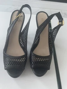 PRADA SCHWARZE LEDER SLINGBACK HIGH HEELS SANDALEN EU GRÖSSE 39 - Bild 1 von 15