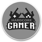 2 x Vinyl Stickers 10cm (bw) - Hardcore Gamer Cool Sign  #36360