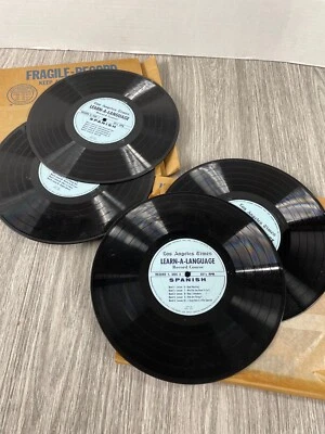 Los Angeles Times Learn-A-Language Record Course SPANISH 33 RPM 4 records 1950s - Image 1 of 4