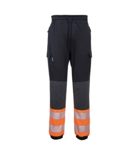 Portwest KX3 Hi Vis Flexi Trousers Black / Orange 2XL 31" - Picture 1 of 2