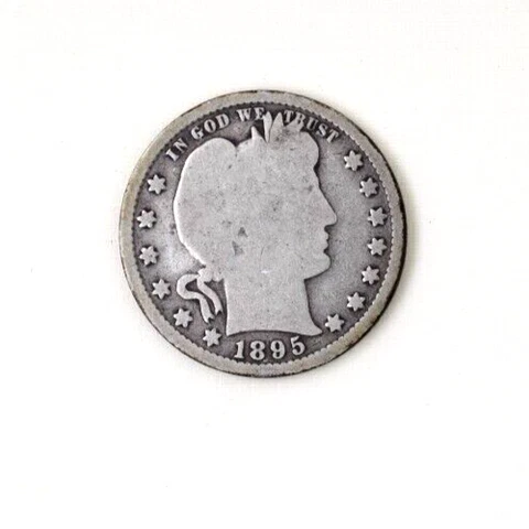 1895 P US Barber Silver Quarter 25c Circulated Cover