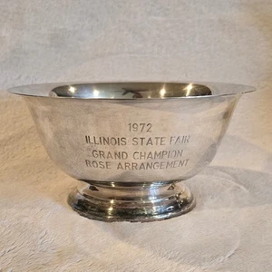 Tazón trofeo vintage 1972 Illinois State Fair Grand Champion Rose Arrangement - Imagen 1 de 3