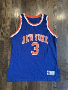 RARE Vintage JOHN STARKS #3 New York NY Knicks Authentic Champion Jersey 44 L - Picture 1 of 6