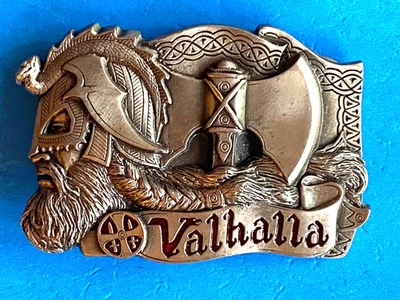 RARE VIKING WARRIOR NORSEMAN  VALHALLA BELT BUCKLE - - ALSO SEE MY BOOK LISTINGS - Image 1 of 4