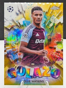 2024-25 Topps Chrome UEFA OLLIE WATKINS Golazo #GZ-18 Gold Refractor /50 - Picture 1 of 2