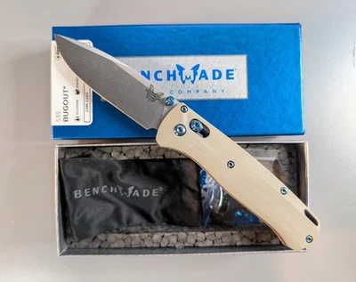 Benchmade Bugout 535 S30V Blade Tan Crossfade Ltd Edition 💙 Blue Accents NEW - Image 1 of 4