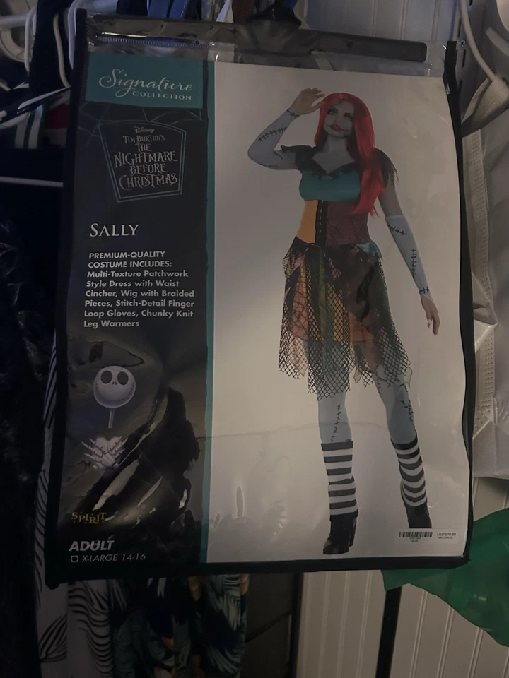Disfraz Pesadilla Antes de Navidad Sally Talla X-grande (14-16) Adulto con Peluca Foto 1 de 2