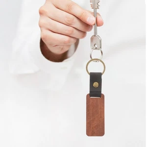 8pcs DIY Blank Wooden Key Chain DIY Lettering Key Chain Hanging Ornaments - Imagen 1 de 12