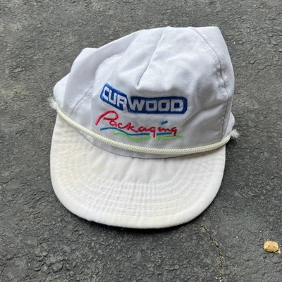 DE COLECCIÓN EMBALAJE CURWOOD PUBLICIDAD CAMIONERO CORREA GORRA SOMBRERO HECHO EN EE. UU. Foto 1 de 4