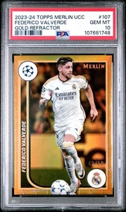 Federico Valverde 2023 Topps Merlin Gold Refractor /50 PSA 10 - Picture 1 of 2