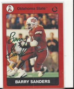1991 Barry Sanders Signed Collegiate Collection Oklahoma State Card #2 - Picture 1 of 3