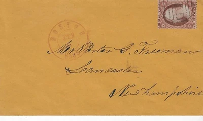 US Scott 26a, 3 cents Dull Red,on cover 1857, VF+, scv. $190 - Image 1 of 3