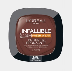 L'oreal Infallible 24H Fresh Wear Soft Matte Bronzer, #550 Deep Dark, 2 PACK - Picture 1 of 5