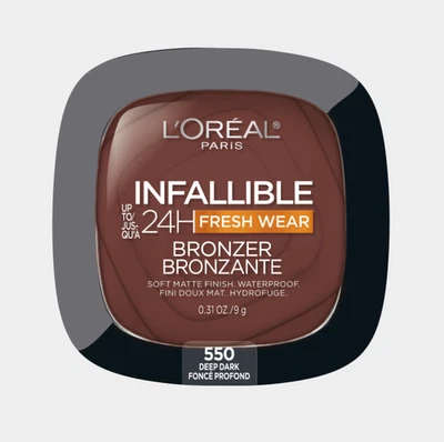 L'oreal Infallible 24H Fresh Wear Soft Matte Bronzer, #550 Deep Dark, 2 PACK - Image 1 of 4