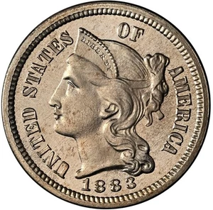 1883 3CN (PROOF CAMEO) Three Cent Nickel - NGC PF66 CAMEO - High Grade Proof - Picture 1 of 4