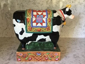Jim Shore Heartwood Creek "A Grand Tradition" Quilt Kuh Keksdose 2003 RAR - Bild 1 von 13