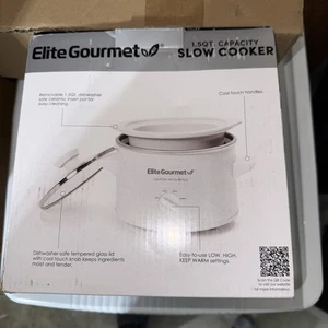 Olla extraíble Elite Gourmet blanca de 1,5 cuartos de galón apta para lavavajillas - Imagen 1 de 5