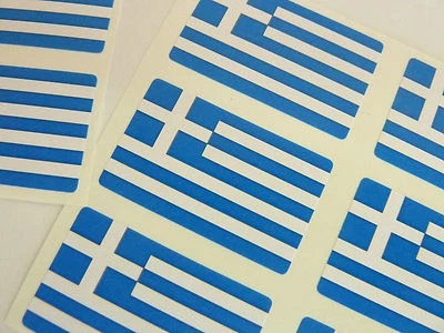 Mini Aufkleber Paket, selbstklebende Griechenland Flagge Etiketten, FR130 - Bild 1 von 2