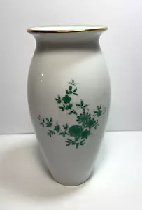 Vintage Augarten Wien Wien Porzellan Vase grüne Blumen 7,75" hoch - Bild 1 von 8