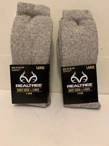 2 paia di calzini stivali Realtree più fodera taglia large - Foto 1 di 3