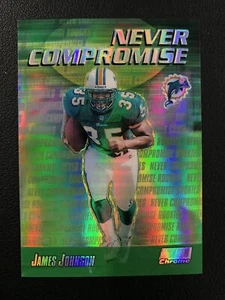 1999 Stadium Club #NC19 James Johnson Green Refractor Miami Dolphins - Picture 1 of 2