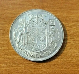 Canada 1938 50 cents silver AU - Picture 1 of 2